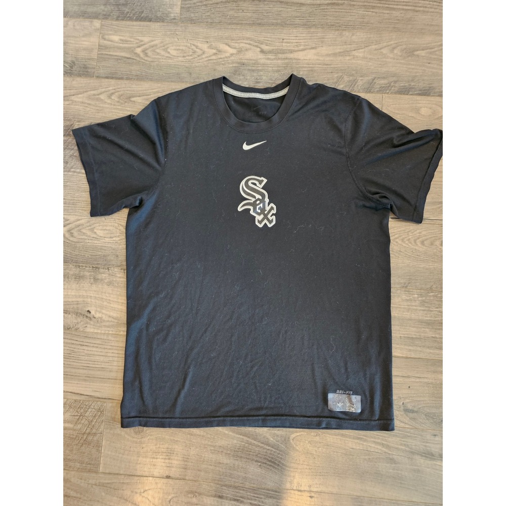 Men's Nike Chicago White‎ Sox Dri-FIT T-Shirt MLB Baseball Black Athletic